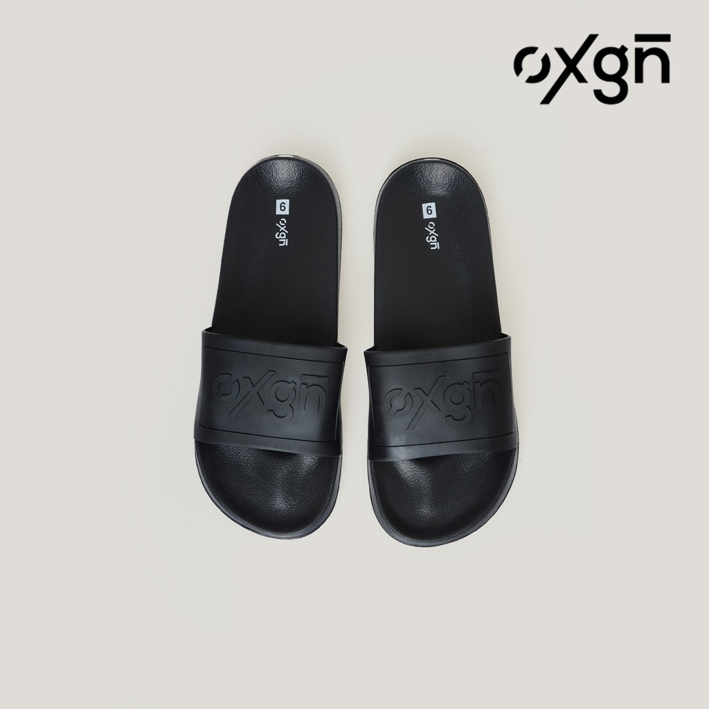 OXGN Single Band Rubber Slides Slippers For Men (Black/Burnt Olive ...