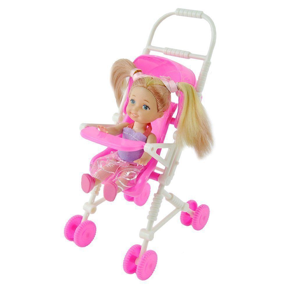 Barbie doll with stroller best sale