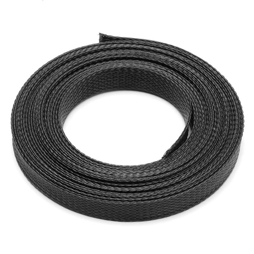 RS PRO Expandable Braided PET Black Cable Sleeve, 10mm Diameter