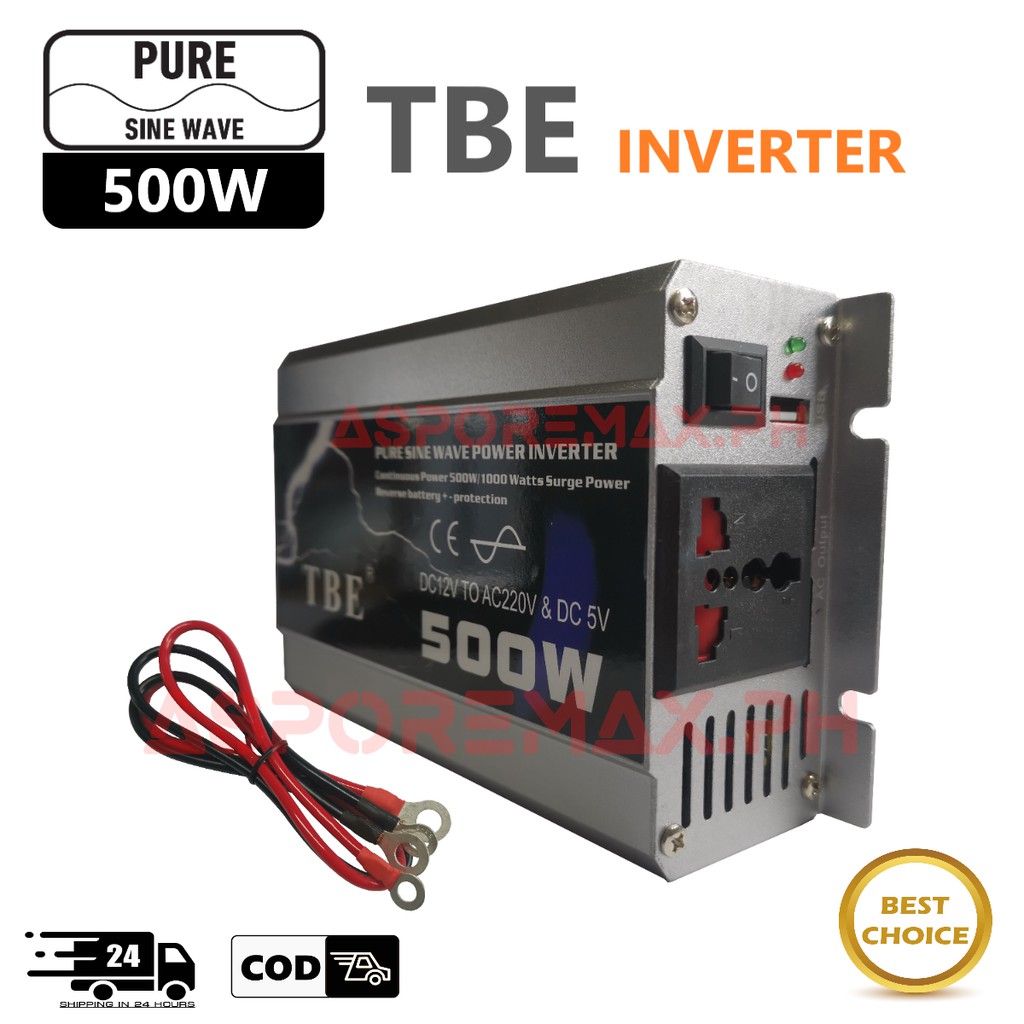 300W 500W Pure Sine Wave Car Power Inverter 12V DC To AC 220V USB Auto ...