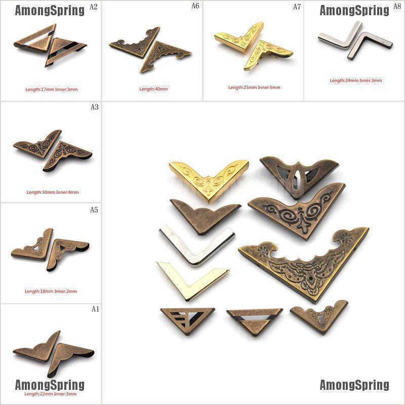 Amongspring☆ 12Pcs Metal Book Corner Scrapbooking Protectors Albums ...