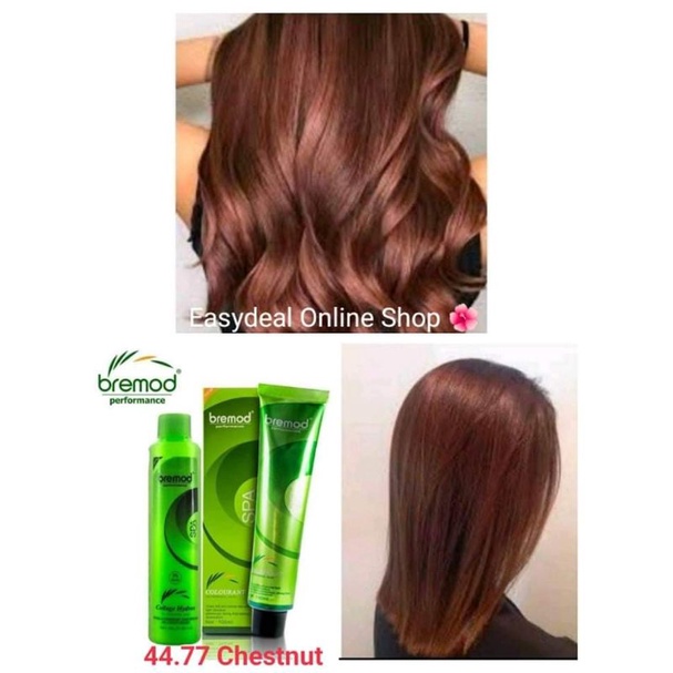 Chestnut 44.77 Bremod Hair Color with 9% oxidizing 100ml | Shopee ...