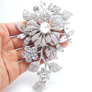 Vintage Elegant Colorful Rhinestone Flower Brooches For Women Plant Brooch  Enamel Lapel Pin Cardigan Dress Shirt Accessories