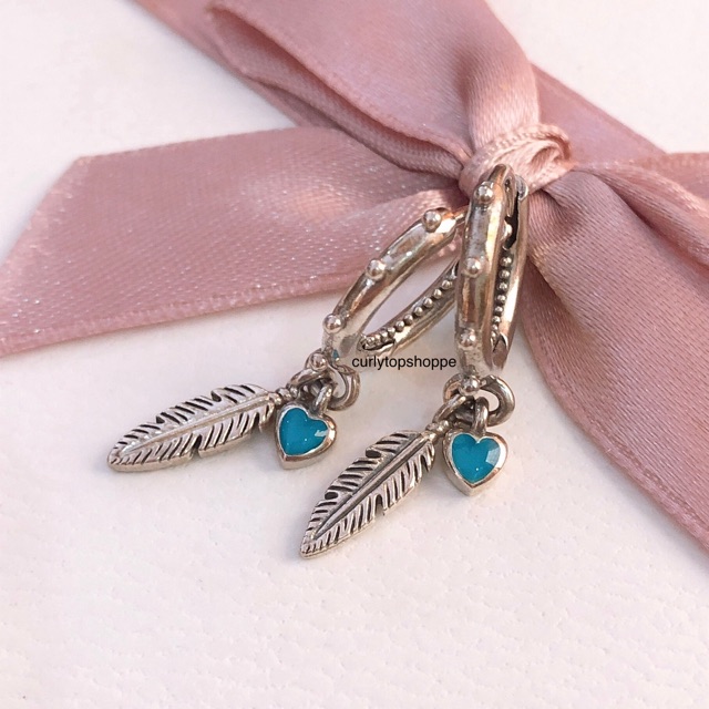 Pandora spiritual deals feather earrings