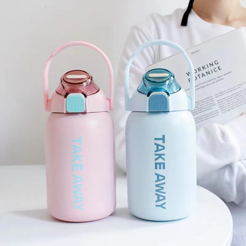 ⚡850ml Take Away Tumbler Portable Large Cup Straw Outdoor Sports Kettle 