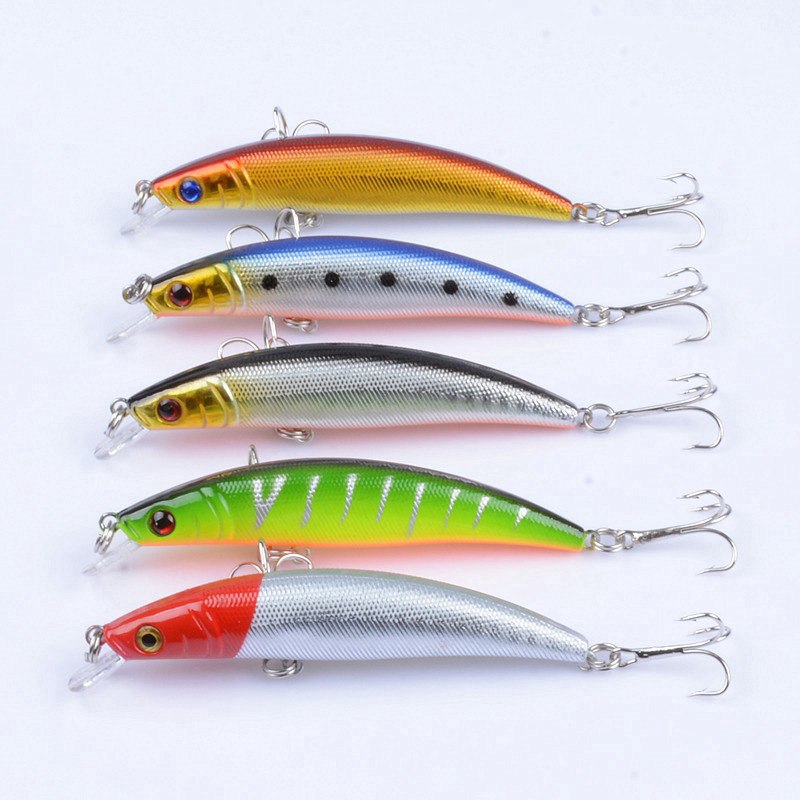 Wobbler Fishing Lure, 5 Pieces Plastic Hard Bait Fishing Hooks, 3D