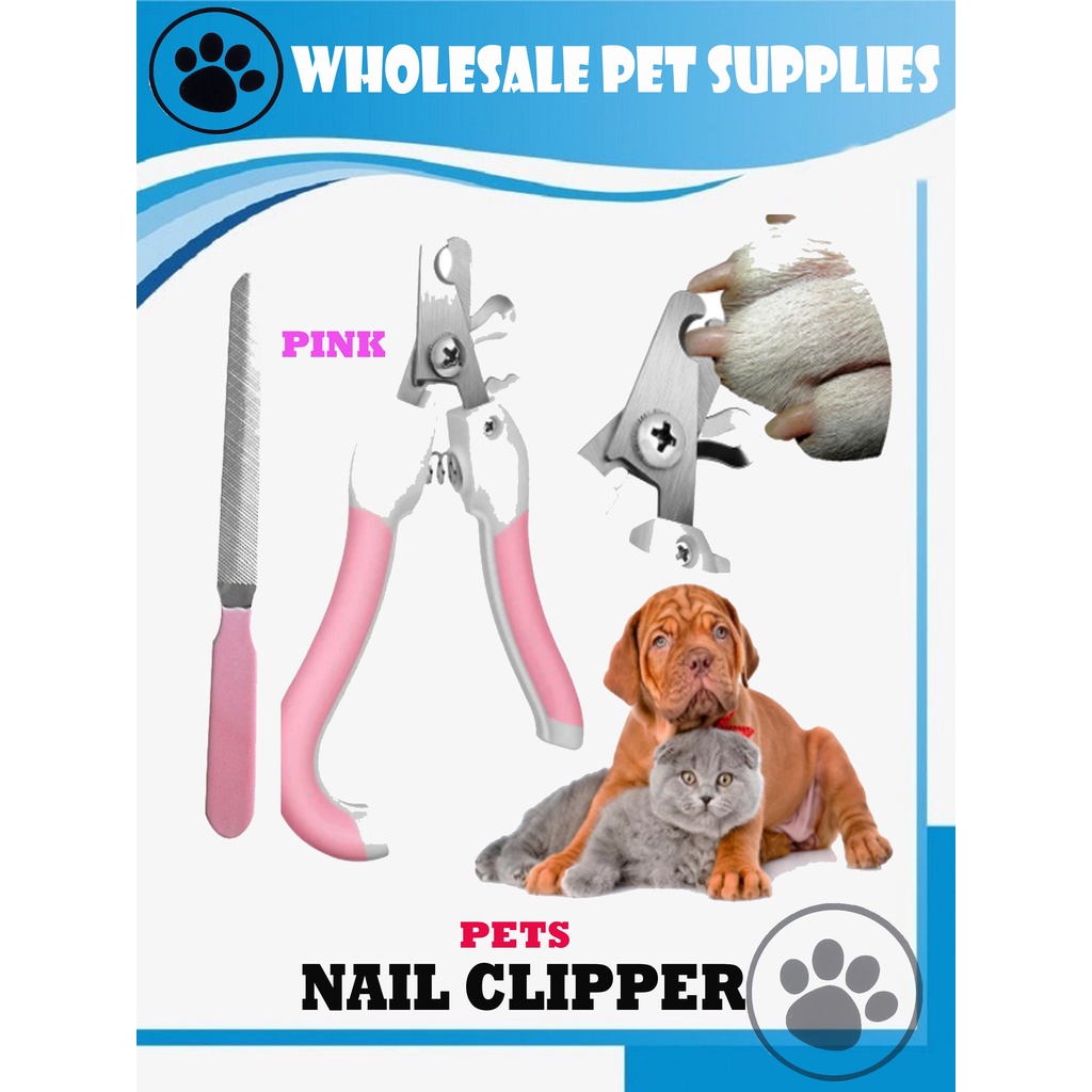 PET NAIL CUTTER for Dogs & Cats with Nail File (PINK) Shopee Philippines