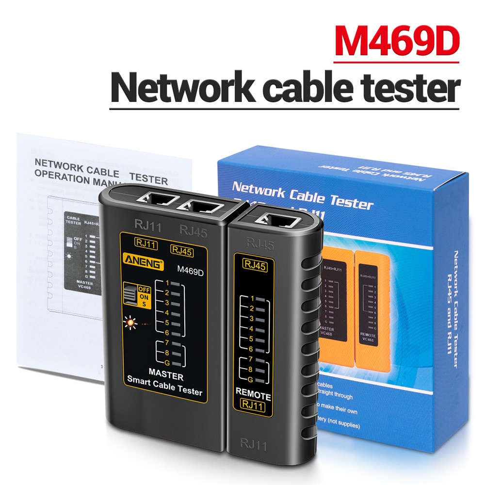 M469D RJ45 Cable lan tester Network Cable Tester RJ45 RJ11 RJ12 CAT5 ...