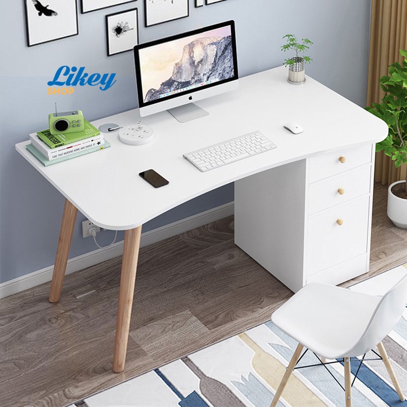 LKS 120x50 Nordic Scandi Computer Laptop Writing Study Desk Table with ...