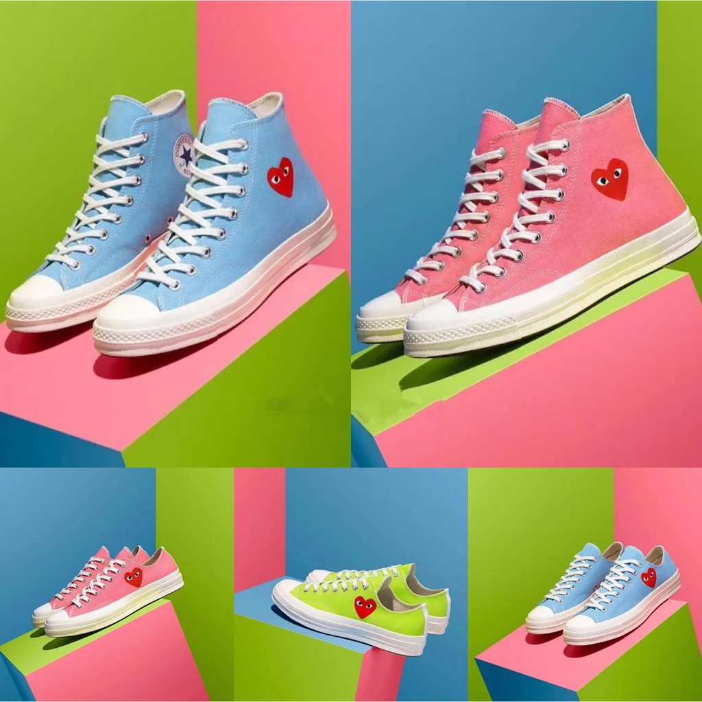 CDG PLAY X CONVERSE 1970S Rei Kawakubo Love Heart Candy Colors Green ...