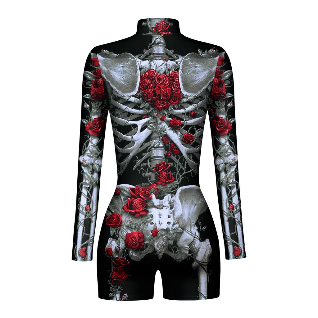 Robot Punk Skeleton Cyberpunk Steampunk Sexy Slim Jumpsuit Catsuit