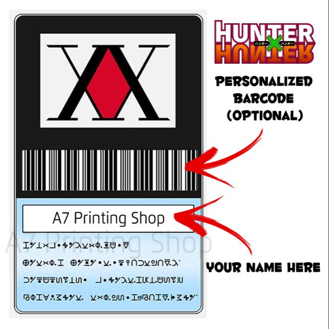Hunter x Hunter License Card Shopee Philippines