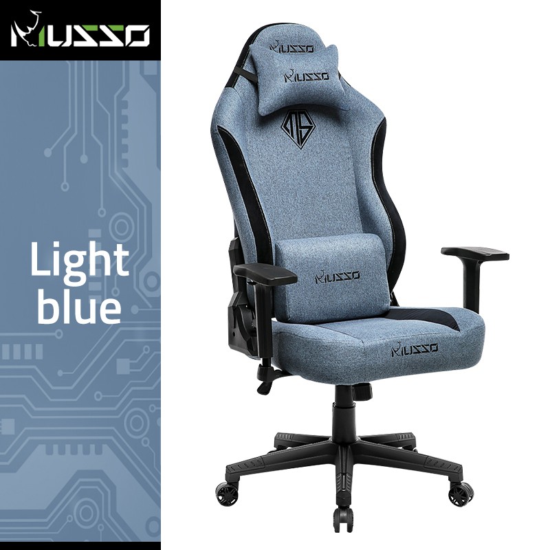 MUSSO Aeolus Series 199A XL Fabric Gaming Chair with Wide Seat High Back  Head and Lumbar Support