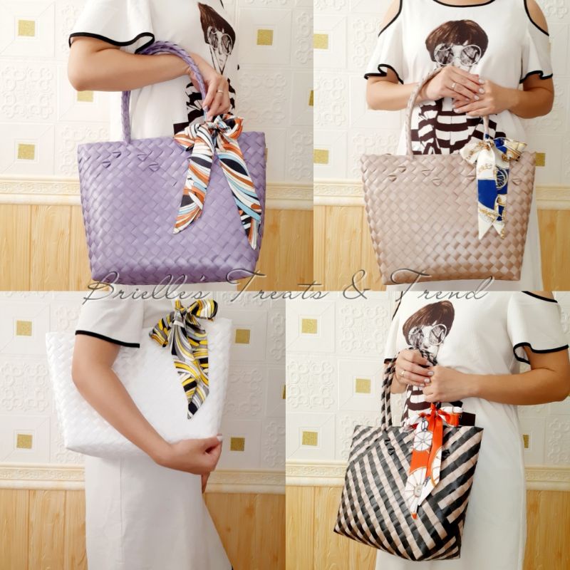 M Handbag Tote bag Modern bayong bag FREE twilly bag scarf