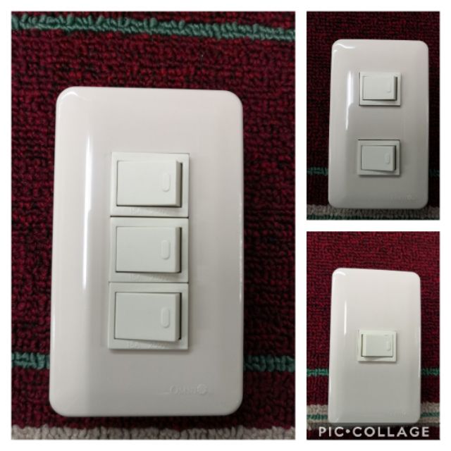 Omni Flush Type Switch w/ Plate 1, 2, 3 Gang Classic Series (1 Way