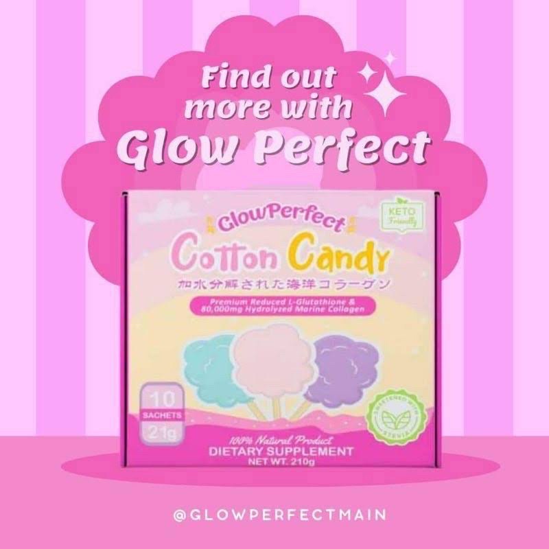 Glow Perfect Cotton Candy Collagen drink with 80,000mg HyroIized