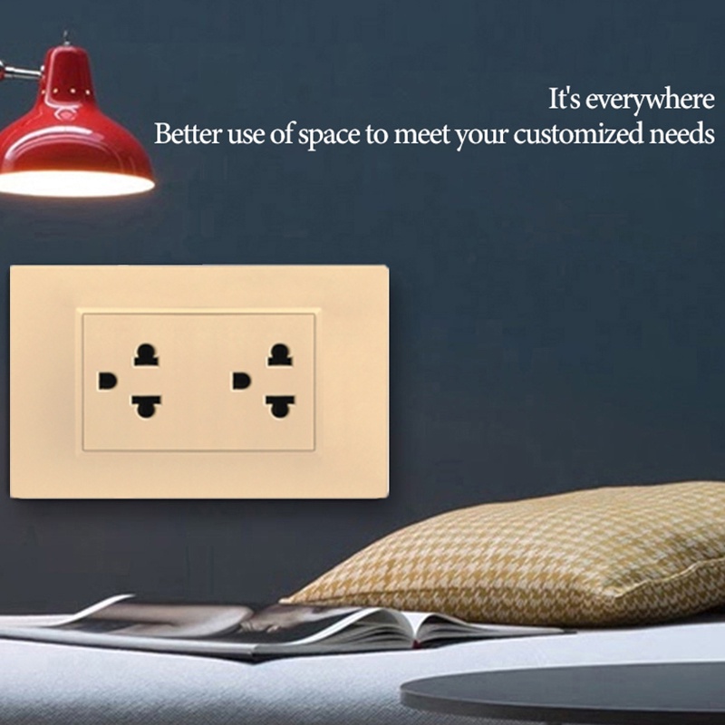 Vollai Gold Wall Switch for Light 15amp Universal Wall Socket Outlet