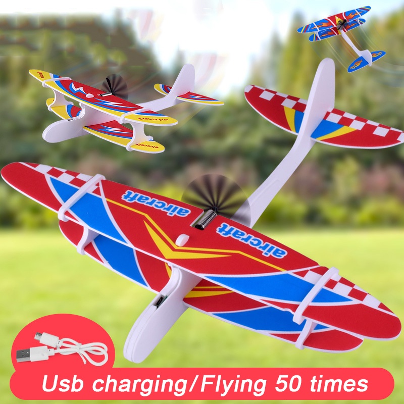 1pc Electric Plane LED EPP Foam Airplane Hand Launch Throwing Glider Aircraft Model
