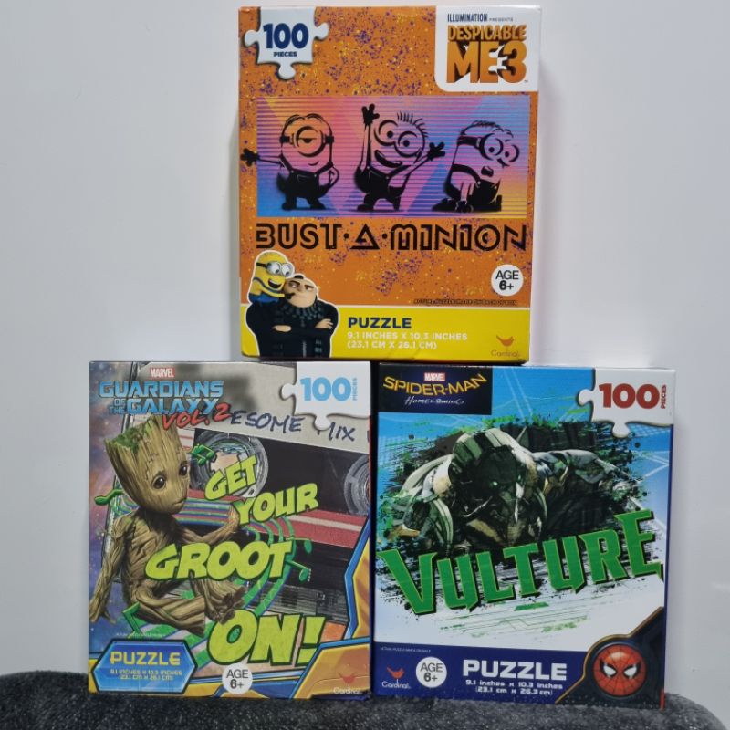 Cardina 100 pieces Puzzle Guadians of Galaxy, Despicable Me, Spiderman ...