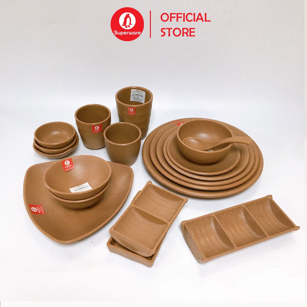 Superware Dinnerware Set 100% Melamine Plastic - Dark Brown N1 | Shopee ...