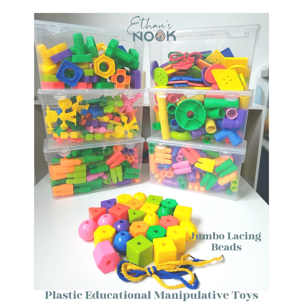 Ethan's Nook Plastic Manipulative Toys with Storage Box Educational