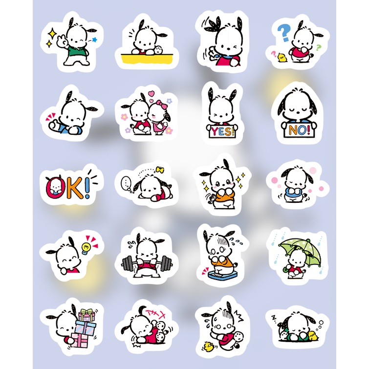  20pcs 40pcs Pochacco Emoji Sticker Sets Vinyl Waterproof Sticker 