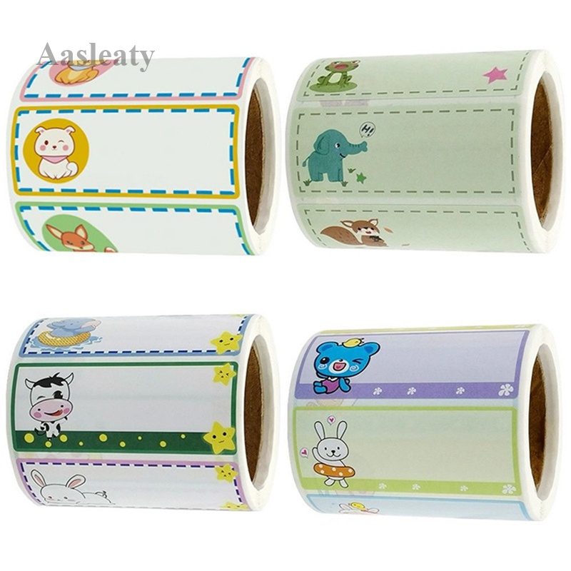 300Pcs/Roll Cartoon Animal Baby Bottle Labels Stickers Writable Name ...