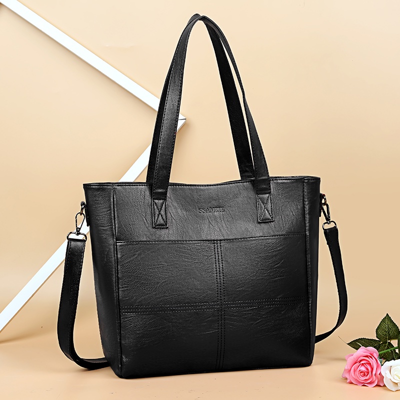 1249 Bag's women's new trendy leather tote bag large capacity | Shopee ...