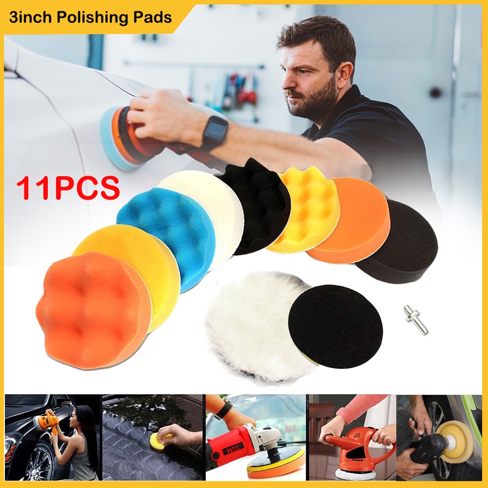 11PCS Buffing Waxing Polishing Sponge Pads Kit Set For Car Polisher(3/4 ...