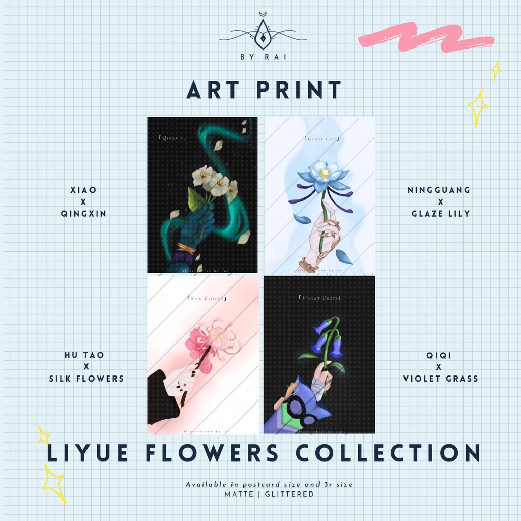 Liyue Flowers Art Prints Genshin Impact craftsby.rai Shopee