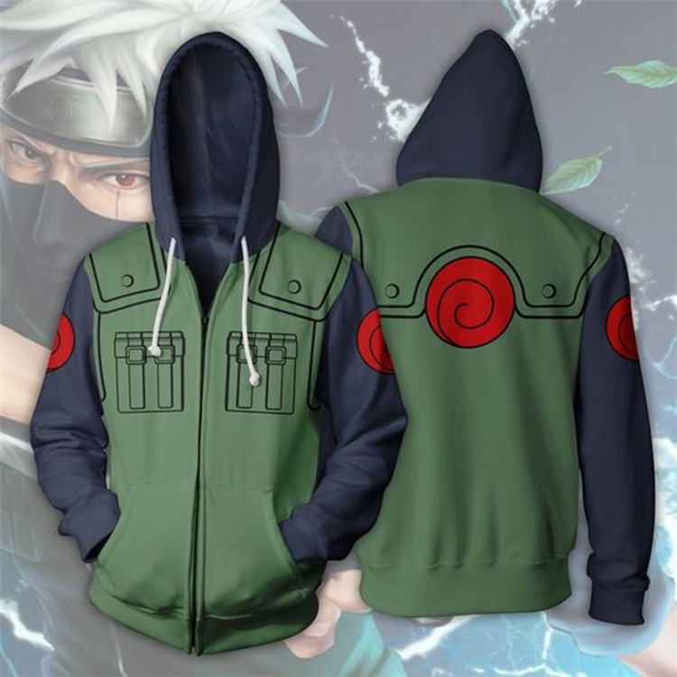 Naruto Hatake Kakashi 3D Hoodie Jacket Cosplay Naruto Uzumaki