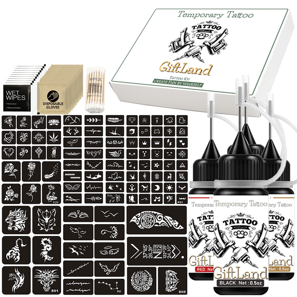 1 set Temporary Tattoo Body Paint Kit Makeup Supplies Waterproof