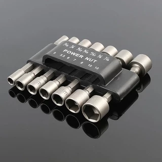 14pcs Power Nut Driver Drill Bit Set 1/4 Hex Shank SAE Metric Wrench Screw for sale online