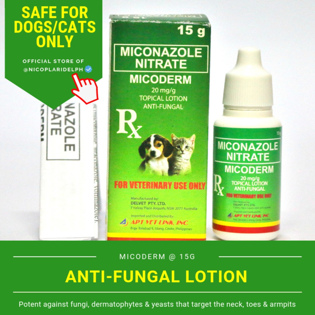 Micoderm Anti fungal Ear and Skin Lotion to Treat Fungi Yeast and Ringworms on Dogs and Cats 15g Shopee Philippines