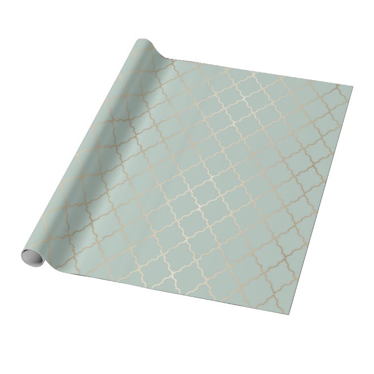 Personalized Gift Wrappers - Elegant Diamonds (Gold and Mint) | Shopee ...