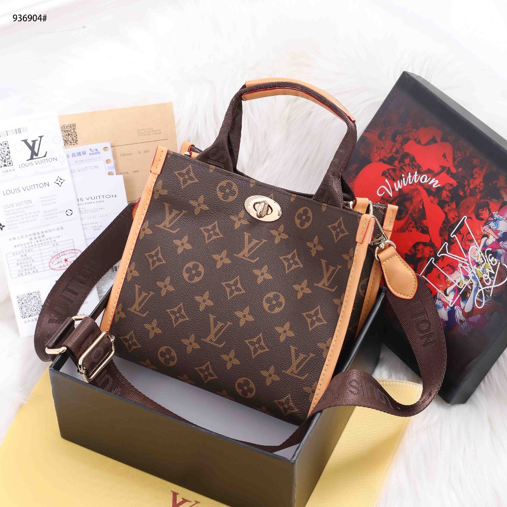 LV Monogram Square Tote Bag with Sling Medium Handbag Shoulder Bag