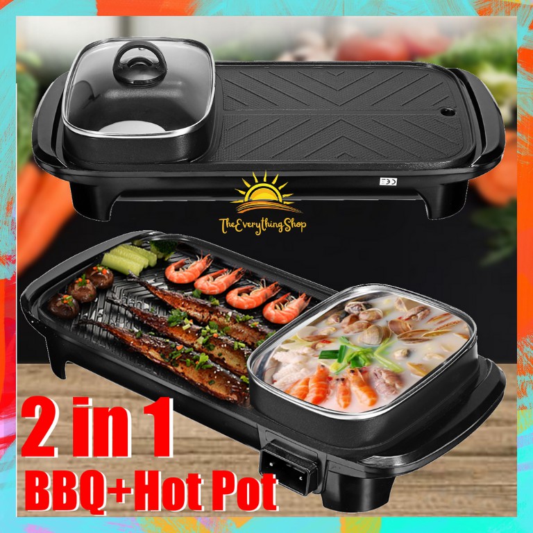 COD High Quality Multifunctional Korean 2 in 1 Electric Grill for Samgyupsal and Hotpot Shopee Philippines