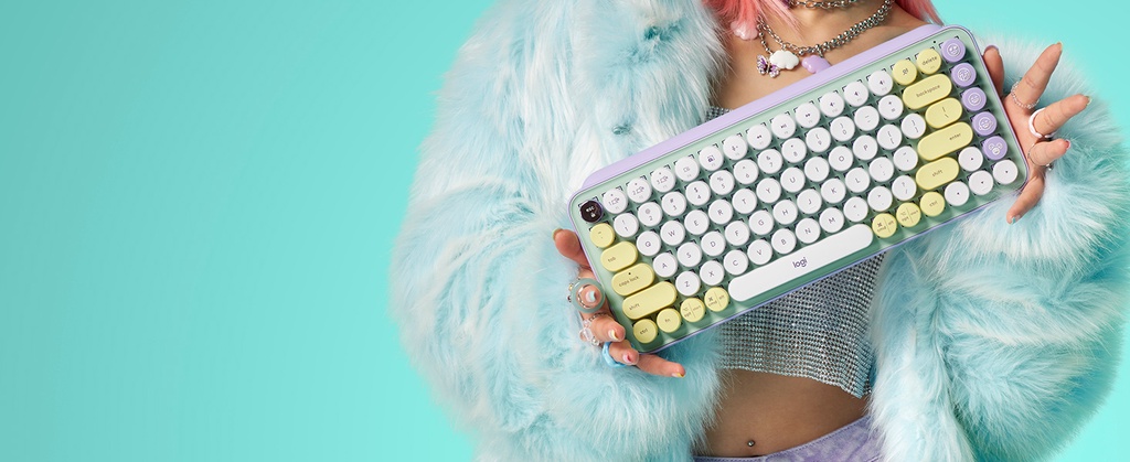 Logitech POP Keys Mechanical Wireless Keyboard with Customisable Emoji ...