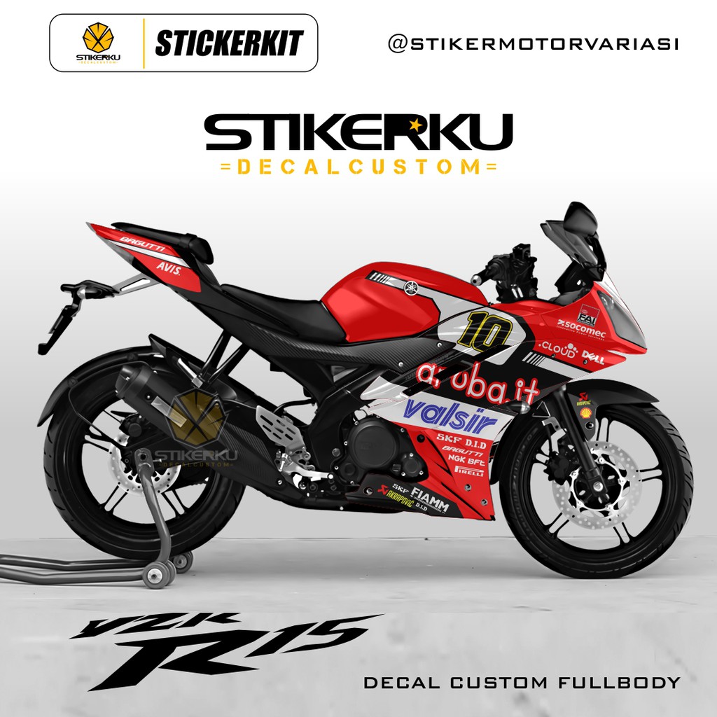 Decal YAMAHA R15 V2 FULLBODY DESIGN CUSTOM MOTORCYCLE STICKER | Shopee ...
