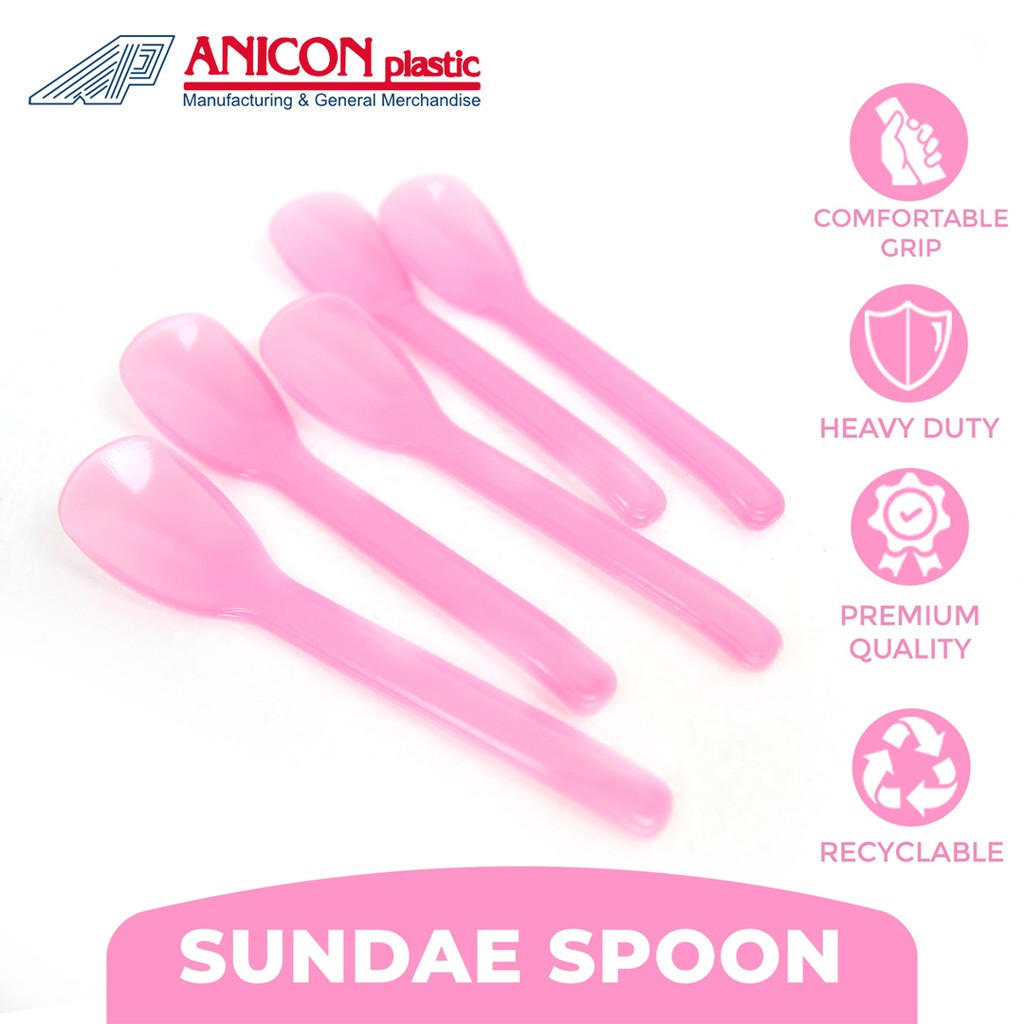 Aniware 50 Pieces Premium Quality Disposable Plastic Sundae Spoon ...