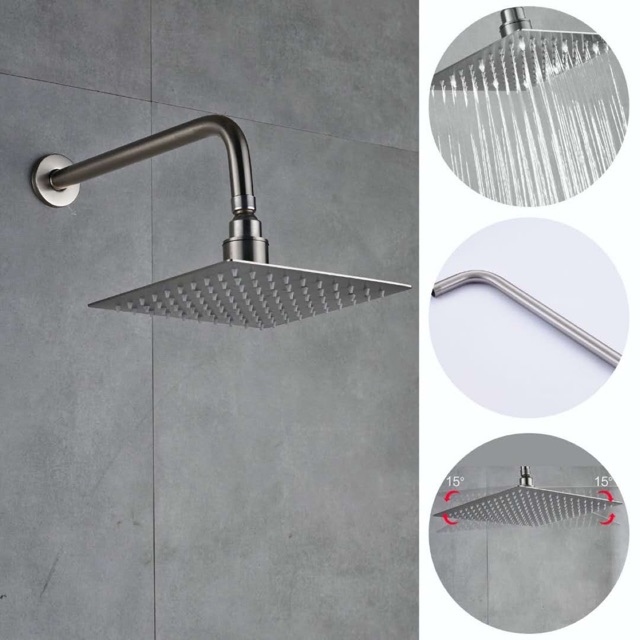 8" Square Rainfall Shower Head with pipes Shopee Philippines