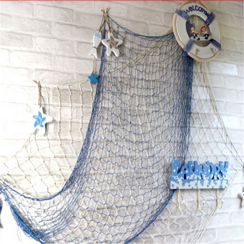 1 PC Mediterranean Decorative Nautical Fishing Net Beach Party Decor ...