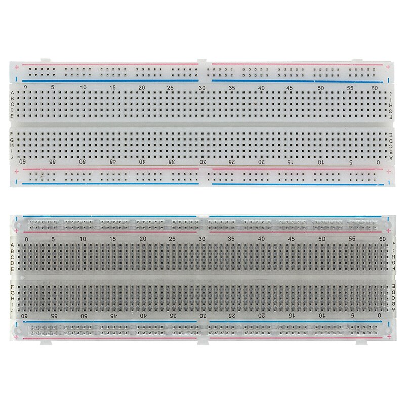 MB-102 White/Transparent Breadboard 830 Point Solderless PCB Bread ...