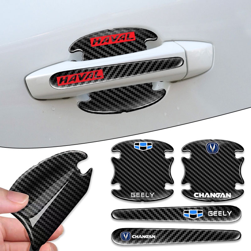 8pcs Car Anti-scratch Door Handle Carbon Fiber Protection Sticker for ...