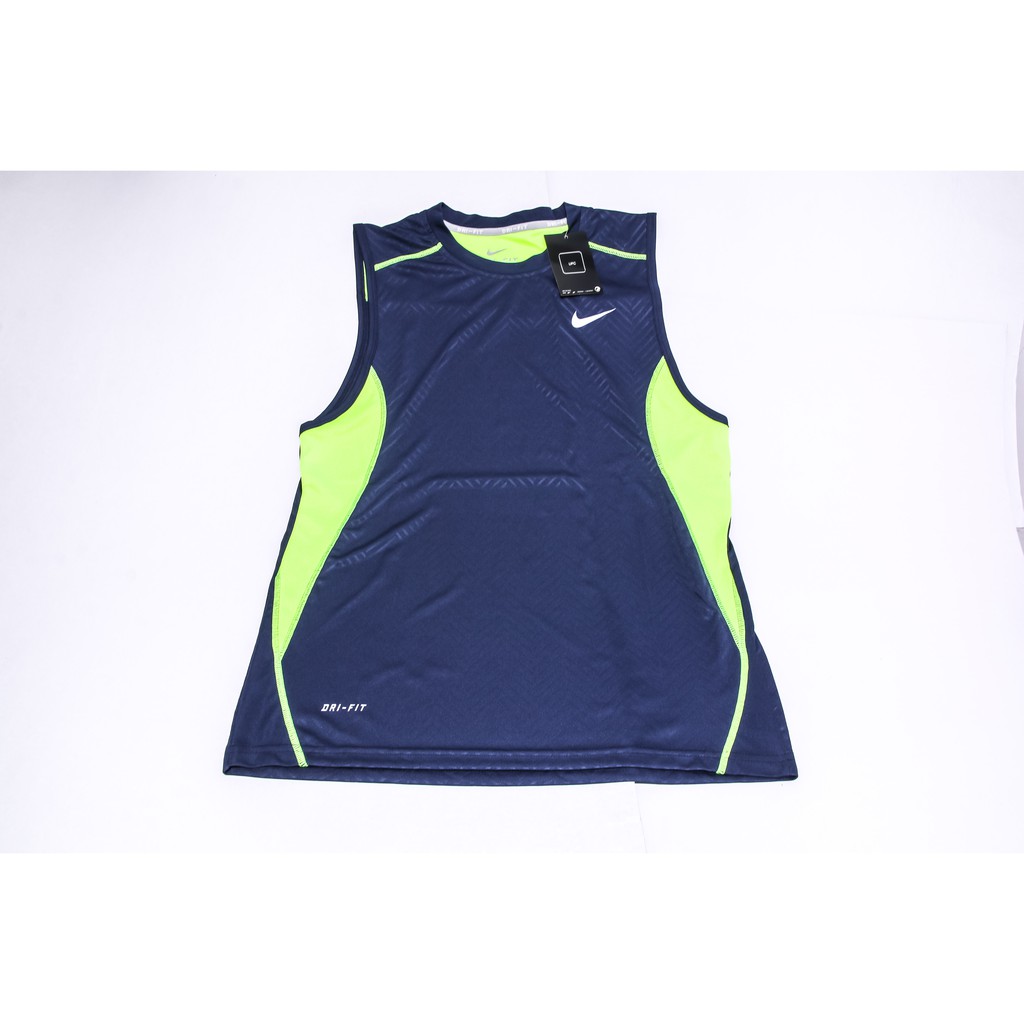 Navy blue and hotsell neon green nike shirt