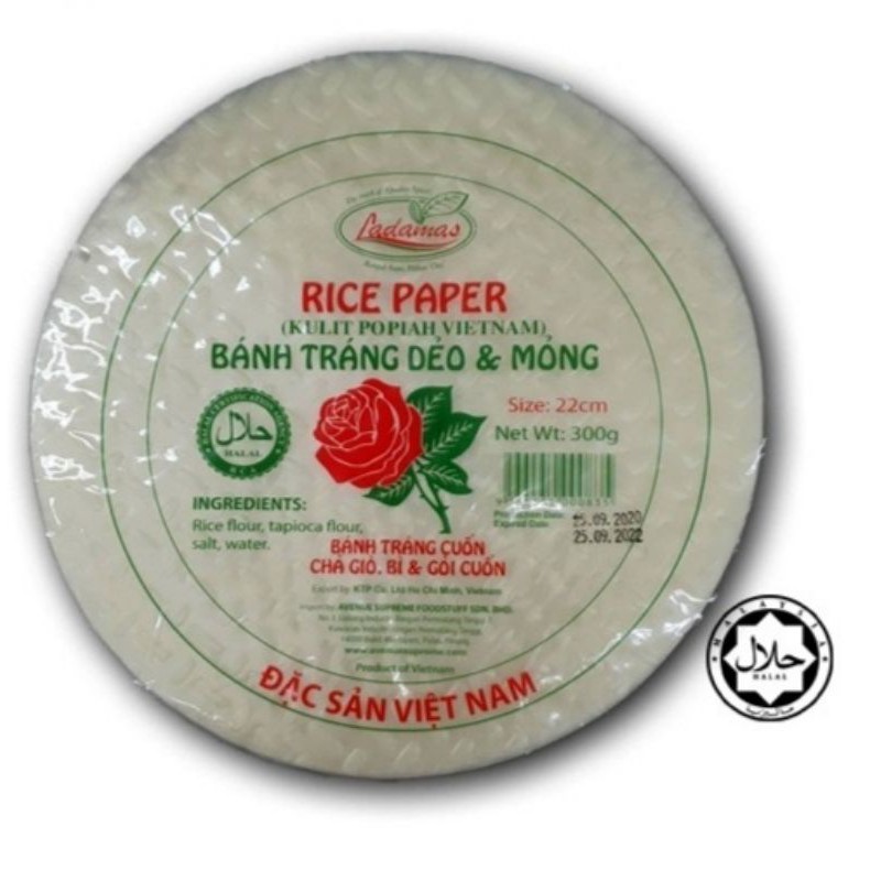 Popiah HALAL JENAMA BICH CHI VIETNAM/POPIAH RICE SKIN BRAND BICH CHI ...