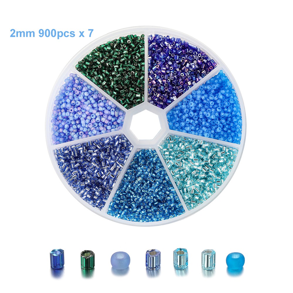 St Kunkka 6300Pcs Wholesale 2mm Glass SeedBeads Czech Seed Beads Round Beads Spacer Beads For