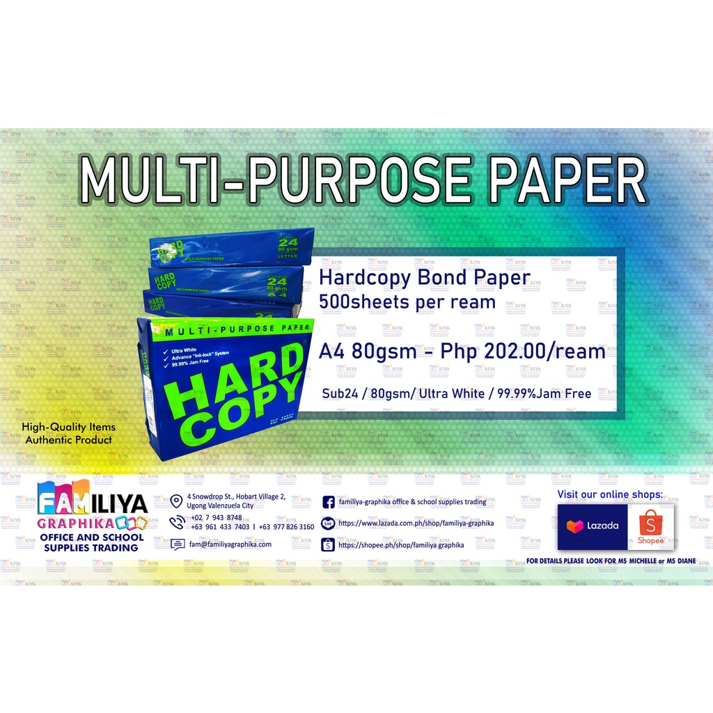 MultiPurposePaperA4GSM80/SUB24 Shopee Philippines