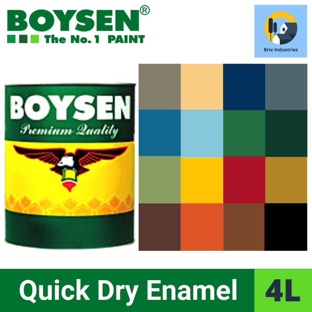 Boysen Quick Dry Enamel Paint 4 Liters (Gallon) Premium Quality 23 ...