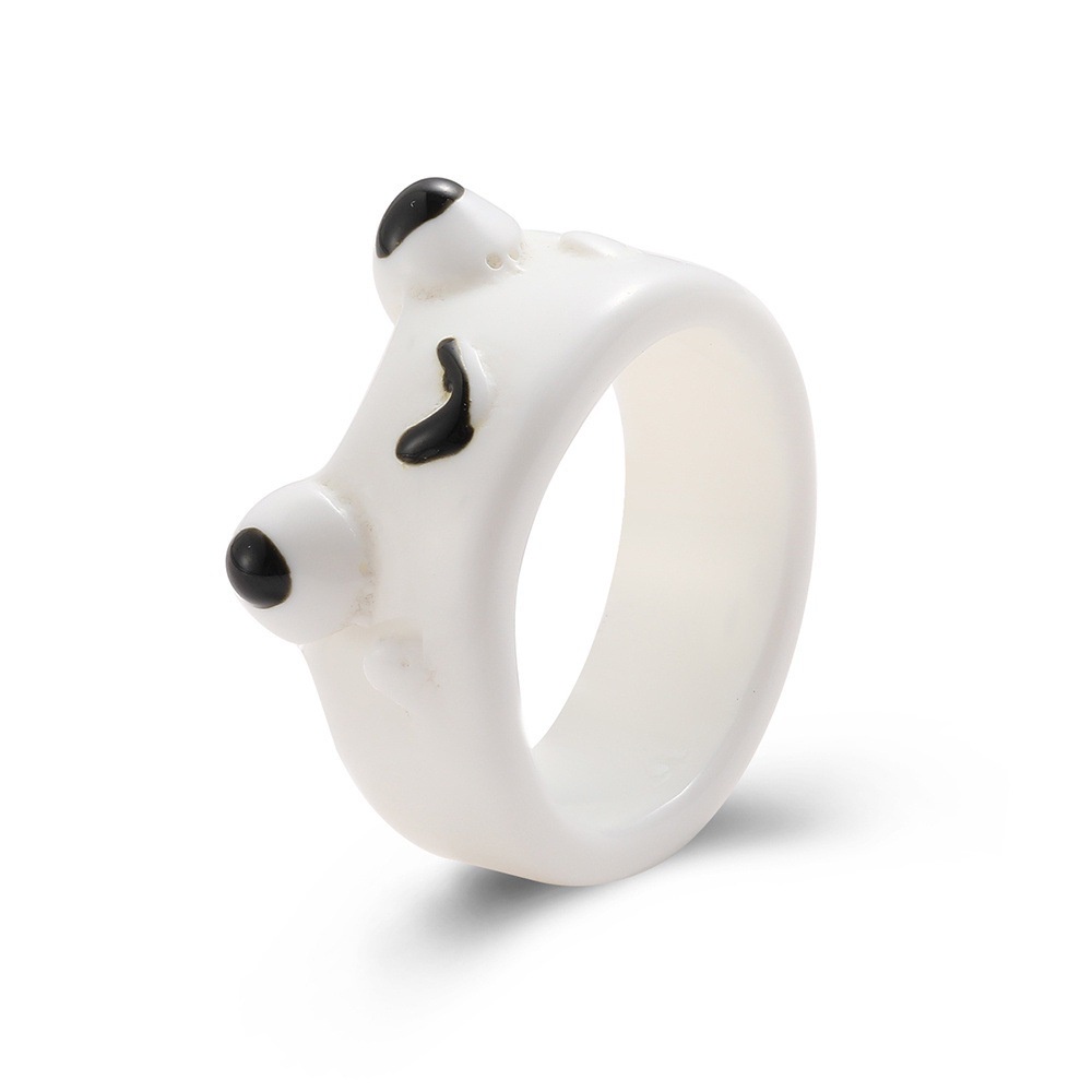Roselife Unisex Cute 3D Cartoon Resin Frog Ring for Singles Korean ...